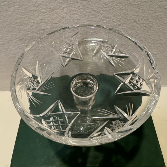 Vintage Cut Crystal Pinwheel Compote Dish - Picture 3 of 9